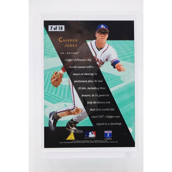 1996 Pinnacle Zenith Z-Team #7 Chipper Jones PSA 9 Mint Atlanta Braves - Pop 2 - Picture 3 of 3